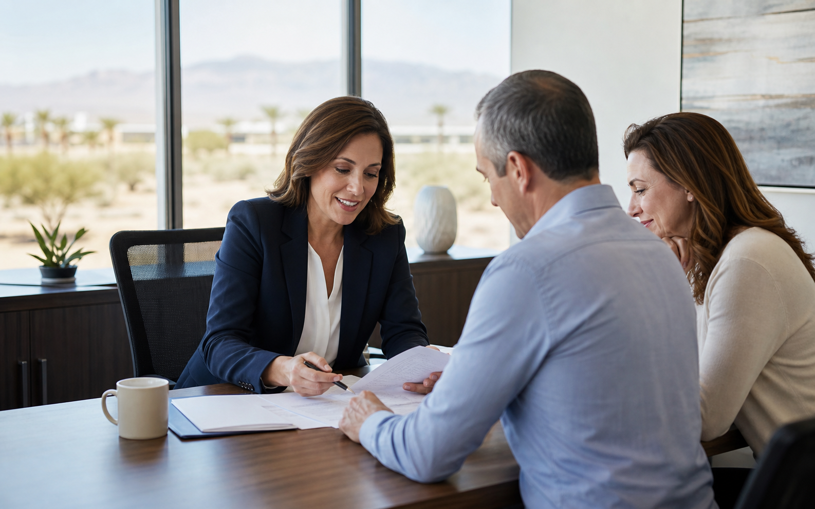 Bankruptcy attorney reviewing Chapter 7 options with clients