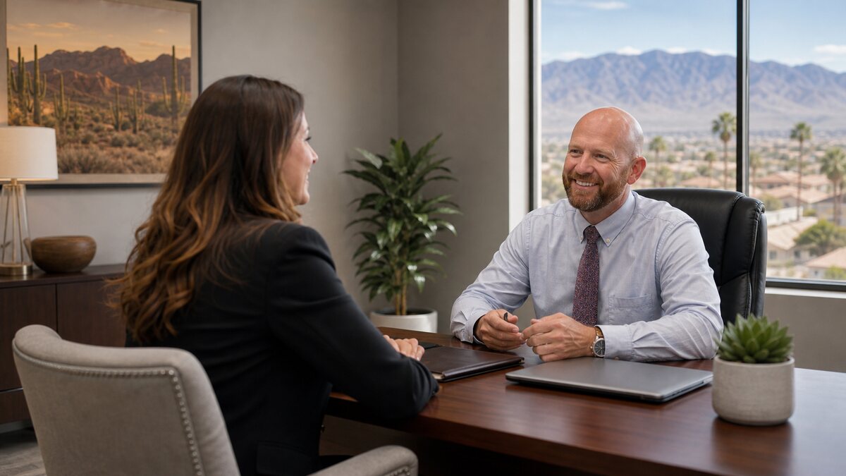 Client having a real consultation with a bankruptcy attorney