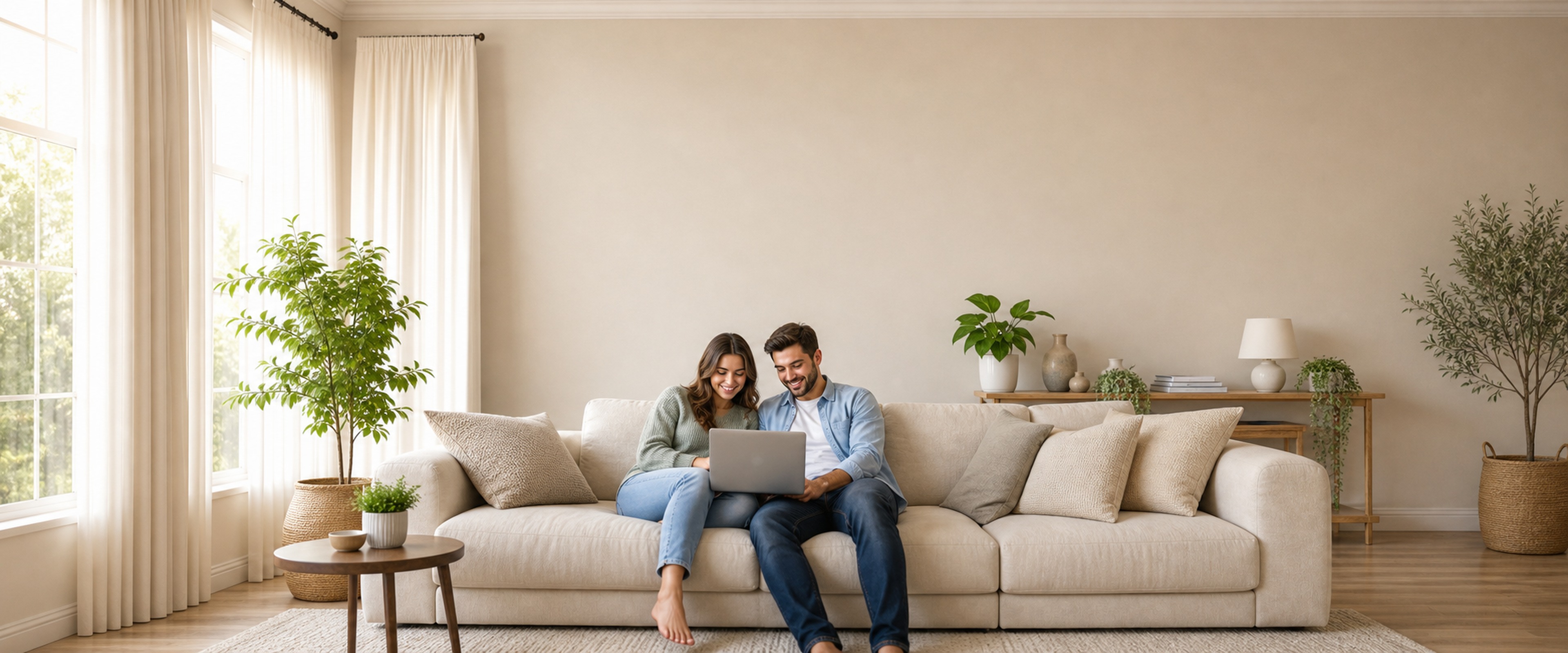 Family reviewing bankruptcy paperwork at home