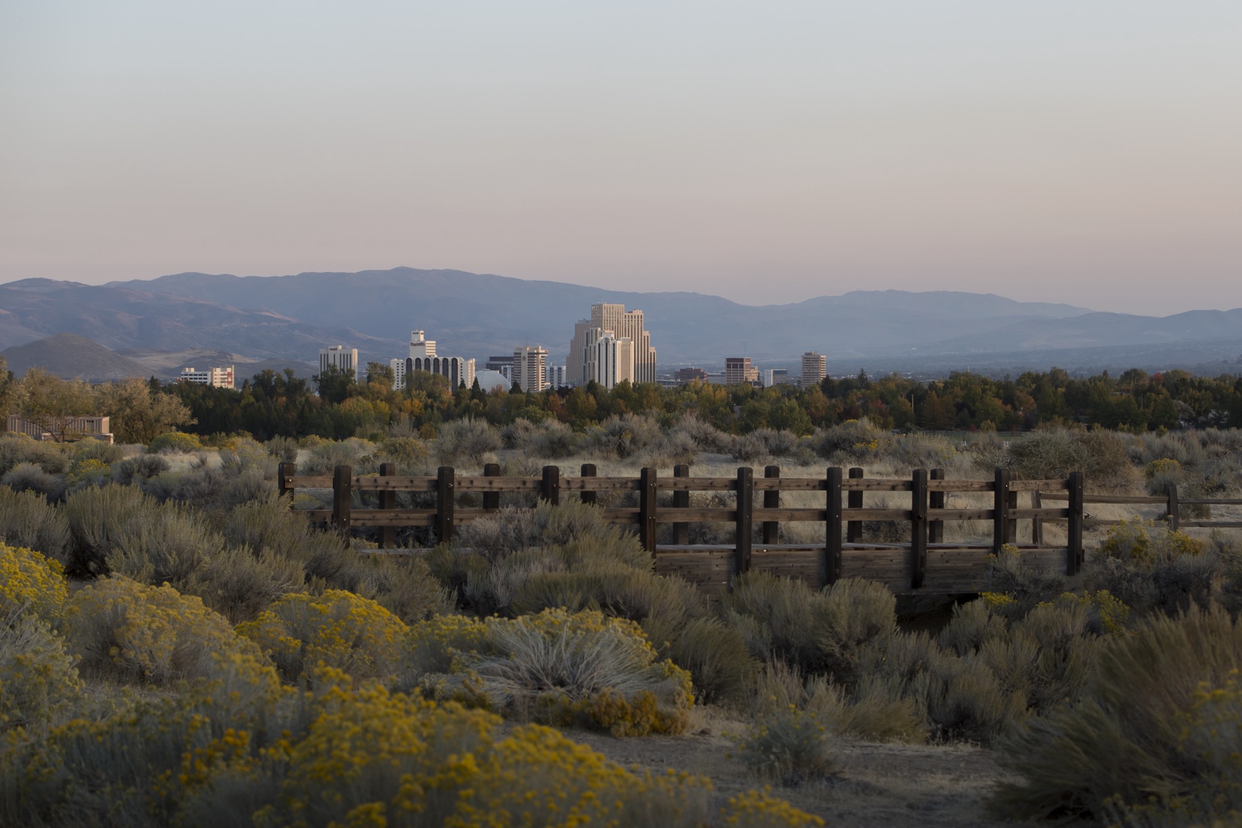 Reno skyline and the mountains of northern Nevada